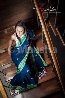 Mansha Grand Sarees Eid Collection  For Ladies 2012
