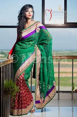 Mansha Grand Sarees Eid Collection  For Ladies 2012