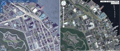 Comparison of top Free Online Map Sites - 'Bing Maps vs Google Maps'