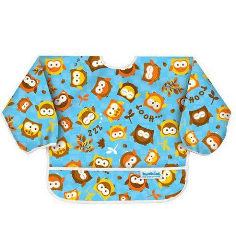 Bumkins Sleeved Bib - Blue Owl