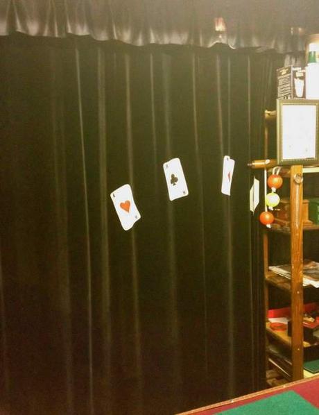 Black curtain at magic shop