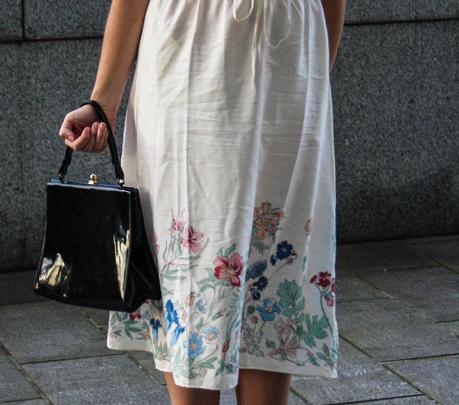 Dear White Dress With Floral Design