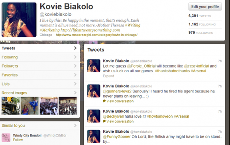 Kovie Biakolo Twitter Profile