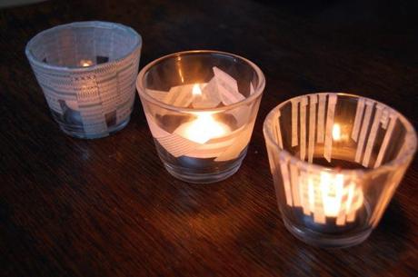 DIY tutorial: Washi tape tealight votives