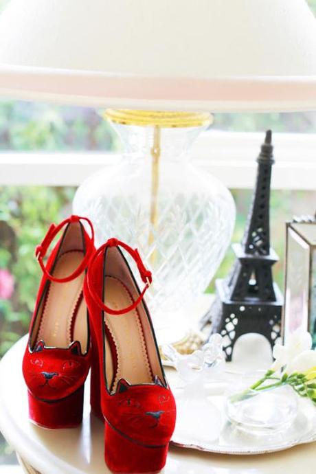 Craving Six Inches: Charlotte Olympia Velvet Wedges