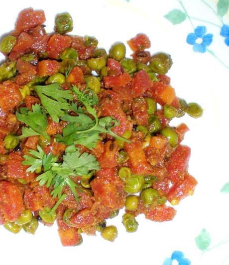 Carrot and Peas Veggie ( Gajar Matar Sabzi)