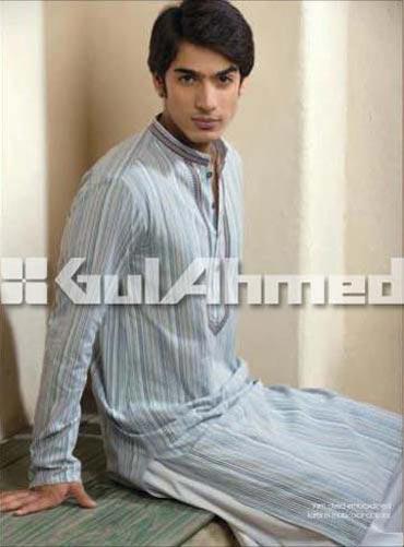 Gul Ahmed Kurta Shalwar Fall Eid Collection 2012 for Men with Sinewy and Veritable Prints