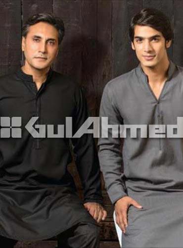 Gul Ahmed Kurta Shalwar Fall Eid Collection 2012 for Men with Sinewy and Veritable Prints