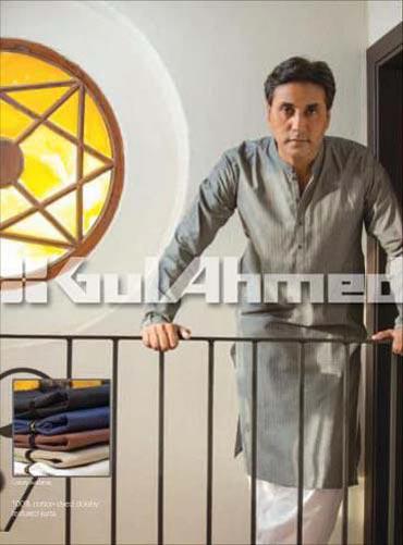 Gul Ahmed Kurta Shalwar Fall Eid Collection 2012 for Men with Sinewy and Veritable Prints