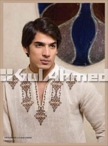 Gul Ahmed Kurta Shalwar Fall Eid Collection 2012 for Men with Sinewy and Veritable Prints