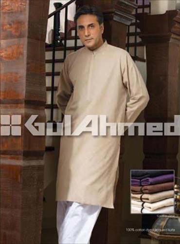 Gul Ahmed Kurta Shalwar Fall Eid Collection 2012 for Men with Sinewy and Veritable Prints