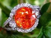 Jewel Week Orange Blaze! Spessartite Garnet Diamond Ring