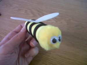 8 300x225 How to make a bee finger puppet