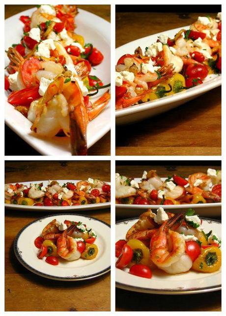 Colossal Prawns with Fennel, Roasted Peppers & Goat Cheese - final Collage