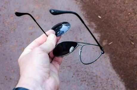 broken aviator sunglasses