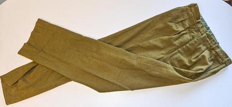 pair of australian army battledress trousers sitting on a table