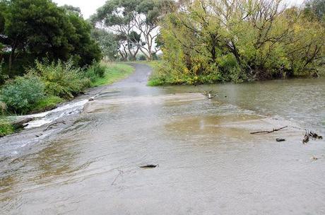 ford covered in water on bulla-diggers rest road