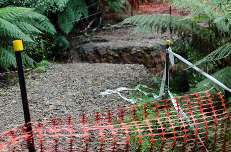 washed away track on dandenong creek track