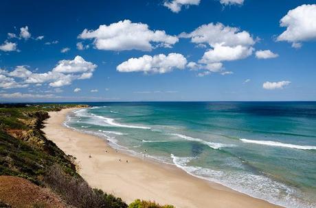 jan juc beach from cliff top