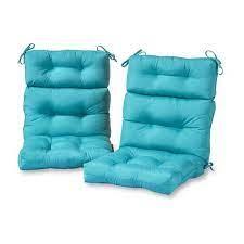 These outdoor replacement cushions give your patio set an upgrade while still maintaining the same style you know and love. Greendale Home Fashions Solid Teal Outdoor High Back Dining Chair Cushion 2 Pack Oc6809s2 Teal The Home Depot