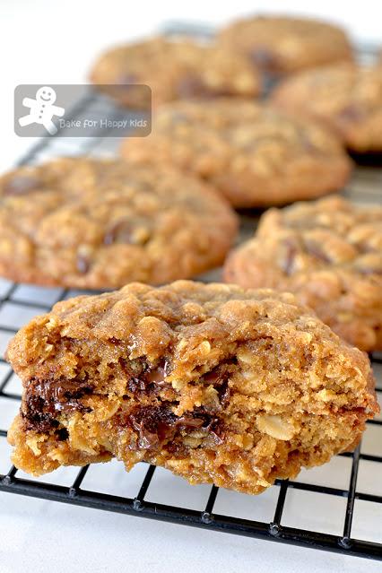 sweet salty salted butter sticky oatmeal salted caramel chocolate chip cookies