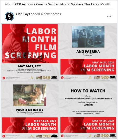 CCP Arthouse Cinema Salutes Filipino Workers This Labor Month
