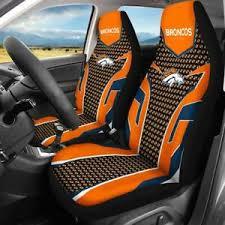 Manufacturer and cut out third party resellers who aren't seat cover experts Denver Broncos Car Seat Cover 2pcs Pickup Truck Seat Protector Comfort Universal Ebay