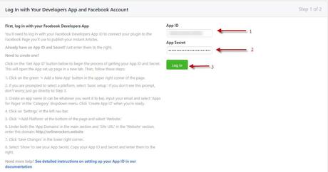 Login with your Facebook app id and app secret code