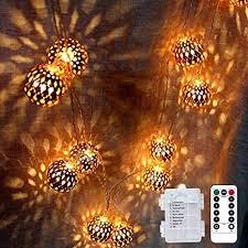 A wide variety of outdoor battery lighting. Amazon Com Loguide Moroccan String Lights Big Metal Globe String Lights With Remote Timer Indoor Outdoor Battery Operated Fairy Lights For Wedding Bedroom Window Garden Patio Decorations Rose Gold Ball 20 Leds