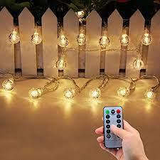 Same day delivery 7 days a week £3.95, or fast store outdoor lighting(19). Amazon Com Lezuoey Battery Operated String Lights Indoor 33ft 80 Led Globe Warm White Outdoor String Lights With Remote For Patio Bedroom Wedding Party Christmas Decorative Lights Garden Outdoor