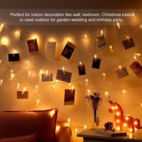 20leds Photo Clip Led String Lights Fairy Lights Outdoor Battery Operated Garland Christmas Decoration Party Wedding New Year Lighting Strings Aliexpress