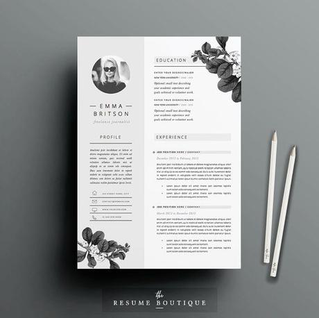 Resume Template 5 Pages Cv Template Cover Letter Etsy Cv Template Creative Cvs Resume Design