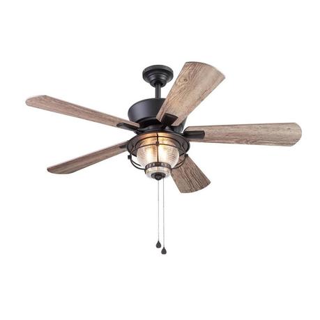 Harbor Breeze Merrimack Ii 52 In Bronze Led Indoor Outdoor Ceiling Fan With Light 5 Blade In The Ceiling Fans Department At Lowes Com