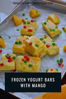 Frozen Mango Yogurt Bars-Healthy Yogurt Bars-Frozen Yogurt Barks with Mango