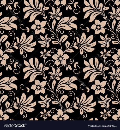 Vintage Floral Wallpaper Seamless Pattern Vector Image