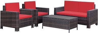 From small outdoor living areas to limited budgets, this durable little set is built to please. Amazon Com Homall 4 Pieces Outdoor Patio Furniture Sets Rattan Chair Wicker Conversation Sofa Set Outdoor Indoor Backyard Porch Garden Poolside Balcony Use Furniture Red Furniture Decor