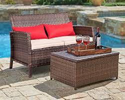 If you like to bring together everyone you know for a fun backyard bash, you'll need to have a. Amazon Com Suncrown Outdoor Furniture 2 Piece Patio Loveseat Outdoor Wicker Chair With Cushions And Storage Table Furniture Decor