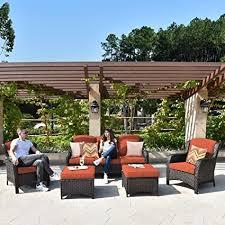 4 outdoor dining sets : Amazon Com Xizzi Patio Furniture Sets Outdoor Furniture All Weather Wicker Patio Set 5pcs Red Garden Outdoor