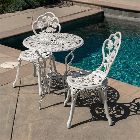 Shop from our large selection of outdoor fire pits, garden benches cabanacoast® teak outdoor furniture is made with a heavy duty extruded aluminum frame with a teak look and uses the cast aluminum & extruded. Outdoor Patio Furniture Cast Aluminum Tulip Design Bistro ...