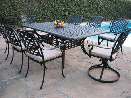 It's all in the details when it comes to cast aluminum outdoor furniture. Outdoor Cast Aluminum Patio Furniture 9 Piece Dining Set ...