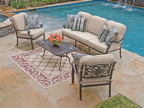 Import quality cast aluminum outdoor furniture supplied by experienced manufacturers at global sources. Orleans 4 Pc. Cast Aluminum Sofa Group with Spectrum Sand ...
