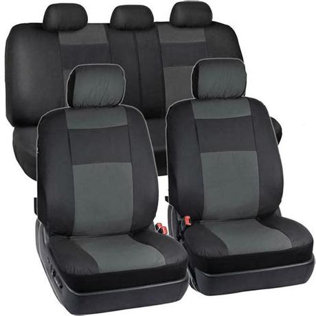 The disposable plastic car seat covers fit most vehicle includng commercials. Synthetic Leather Car Seat Covers - Black/Charcoal Gray ...