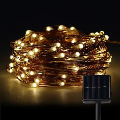 Not only is this set of mini led lights an impressive. Solar Panel Copper String Lights 100 LED Outdoor Mini ...