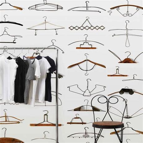 Black clothes hanged in rack, black shirts hanging, apparel, hanger. Obsession Hangers Wallpaper Roll By Daniel Rozensztroch By ...