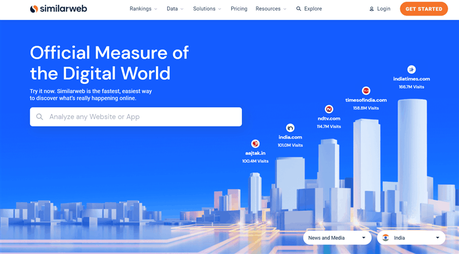 similarWeb homepage