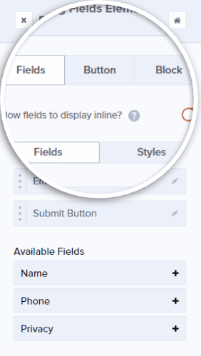 edit existing fields