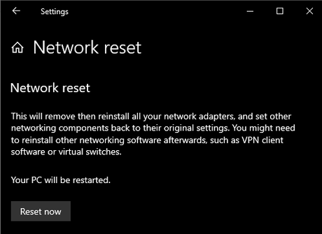 reset network setting reset network setting