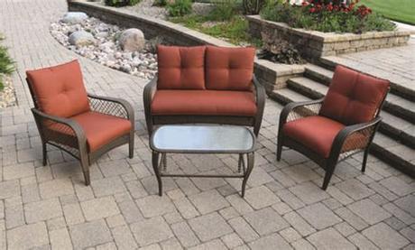 Create your own patio collection. Backyard Creations® 4-Piece Orchard Valley Deep Seating ...