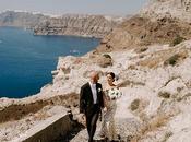 Intimate Wedding Santorini with Romantic Blooms Fairy Lights Gayana Steve