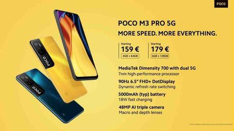 POCO M3 PRO 5G launched with MediaTek Dimensity 700 SoC and 48-Megapixel triple rear camera setup: Specs, Price